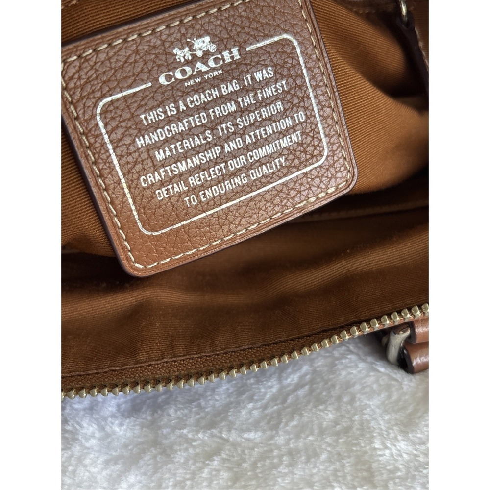 COACH Spectator Satchel Bag Cream Brown Leather Crossbody Top Handle F37679 - Picture 12 of 15